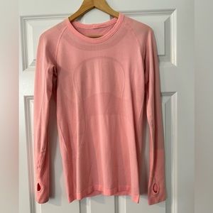 Lululemon long sleeve swiftly, light pink, size 8